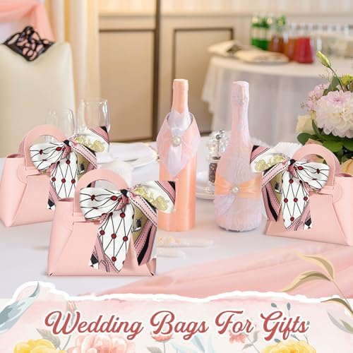 Abbylike 18 Pcs PU Leather Gift Bags with Handles