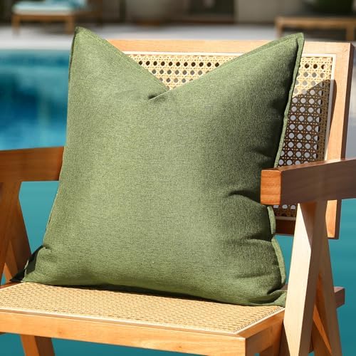 Waterproof Pillow Covers 18x18 Inch Olive Green Pack of 2