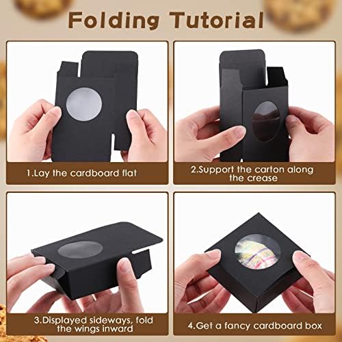 100 Pcs Black Soap Boxes with Window Gift Wrappers