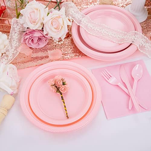 WELLIFE 210 Piece Pink Party Supplies Set