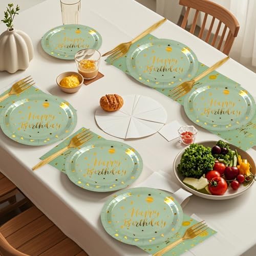 48PCS Happy Birthday Party Plates Napkins Set