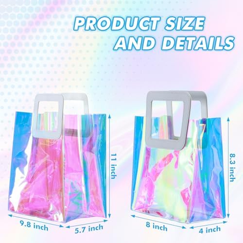20 Pcs Reusable Holographic Gift Bags with Handle