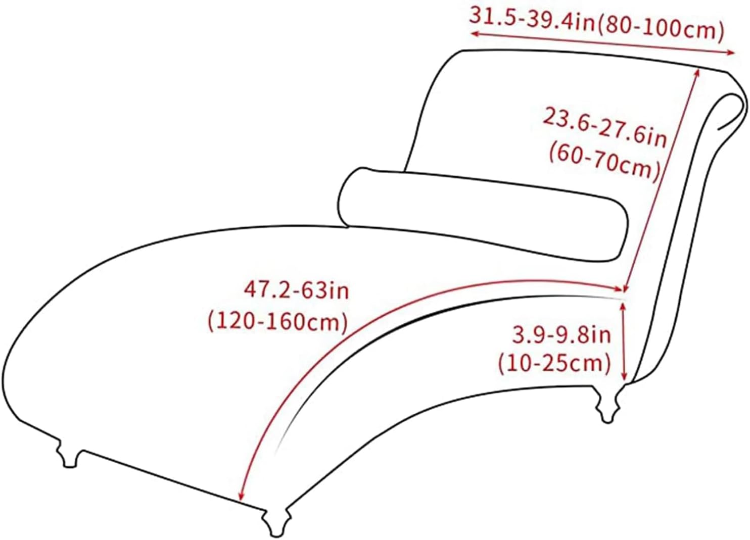 GZYLCH Armless Chaise Lounge Slipcover Set