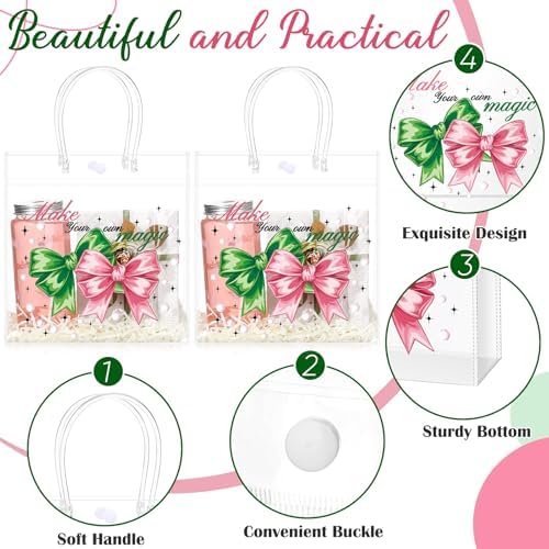 Gaillty 12 Pcs Witch Theme PVC Clear Gift Bags with Handles
