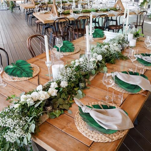Zonon 50 Pcs Leaf Shaped Paper Plates 98 Inch