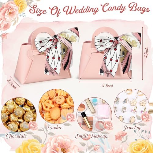 Abbylike 18 Pcs PU Leather Gift Bags with Handles
