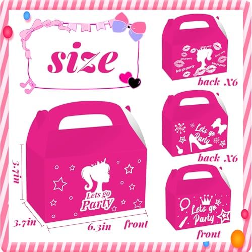 JeVenis Pink Candy Boxes Party Supplies