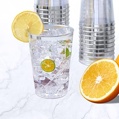 JOLLY CHEF 100 Pack Silver Rimmed Disposable Cups