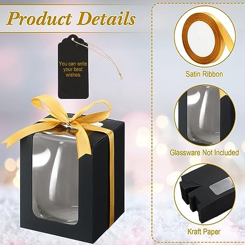 Fulmoon 50 Pack Clear Wine Glass Gift Boxes