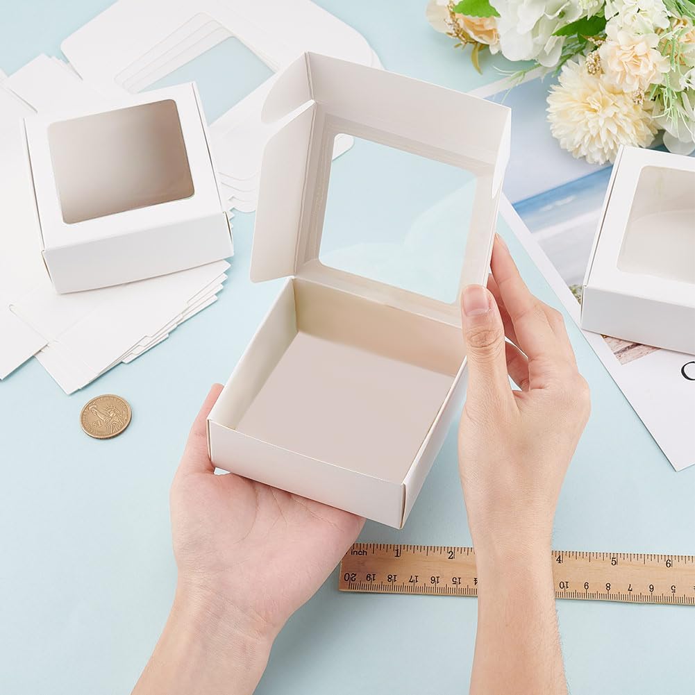 BENECREAT 20 Pack Clear Window Gift Boxes
