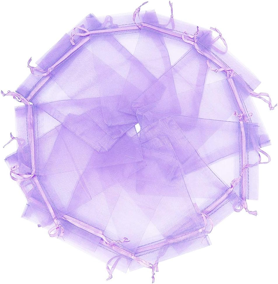 Wudygirl 100pcs Lilac Organza Gift Bags