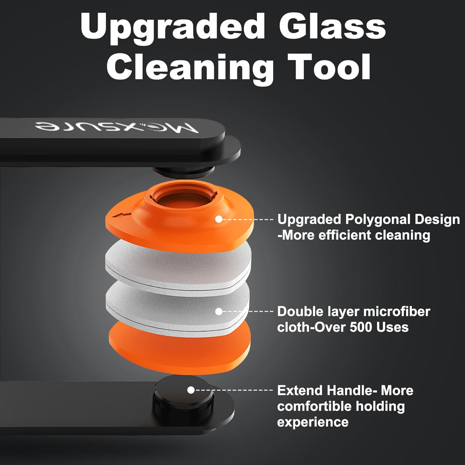 Maxsure 3 in 1 Eye Glasses Cleaner Kit Portable Black