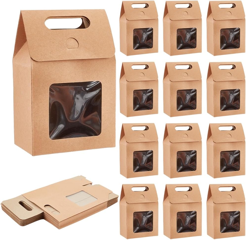 PH PandaHall 24pcs Clear Window Gift Boxes for Treats