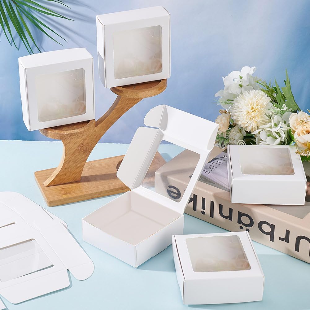 BENECREAT 20 Pack Clear Window Gift Boxes