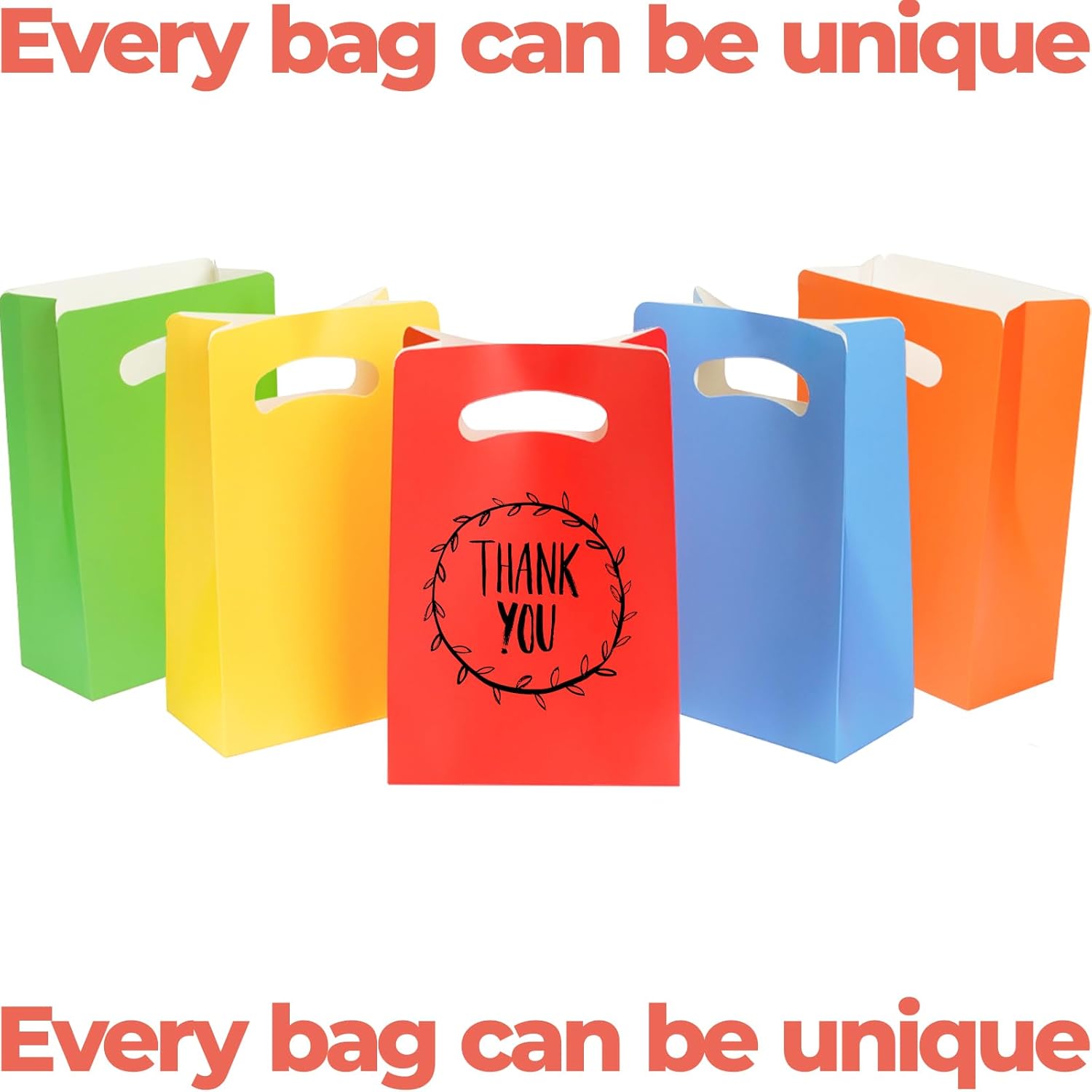 UnicoPak 16 Red Party Favor Bags with Handle for Birthday Party