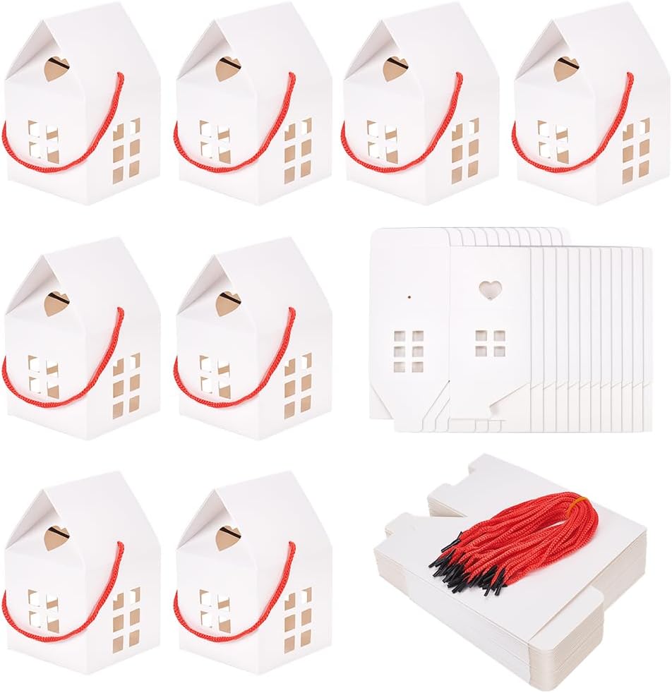 BENECREAT 30Pcs House Shaped Gift Boxes for Wedding Baby Shower Birthday Party