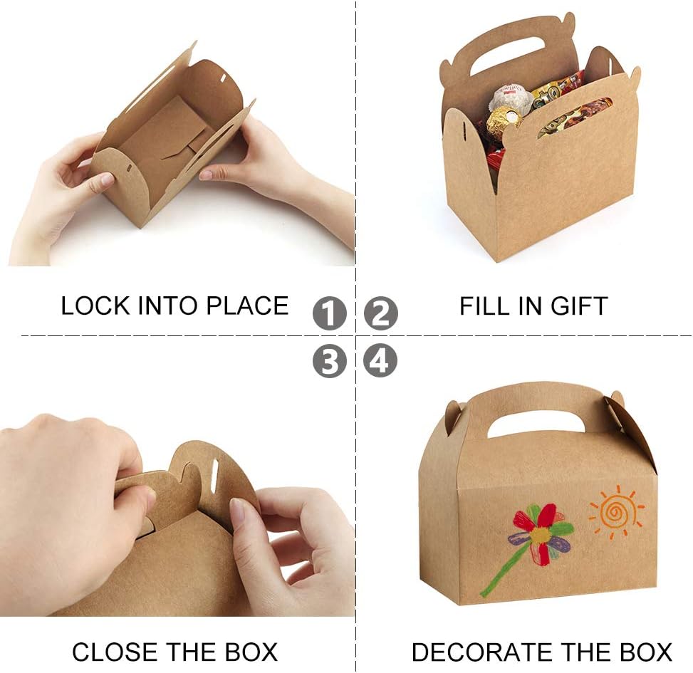 ValBox Treat Boxes 30 Pack Brown Kraft Gable Gift Boxes
