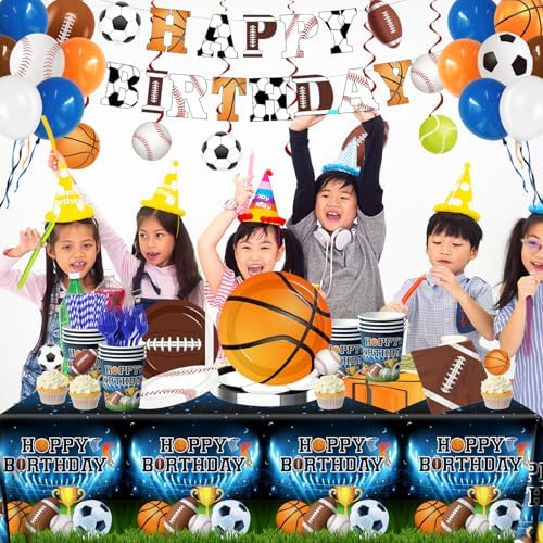 198Pcs Sports Birthday Decorations Set
