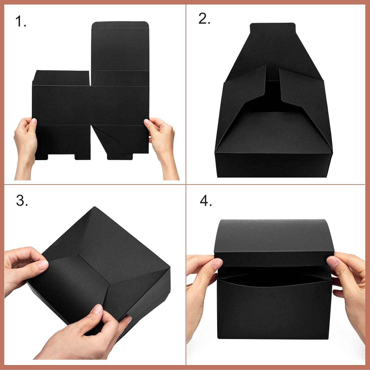 Mcfleet Black Gift Boxes with Lids 10 Pack
