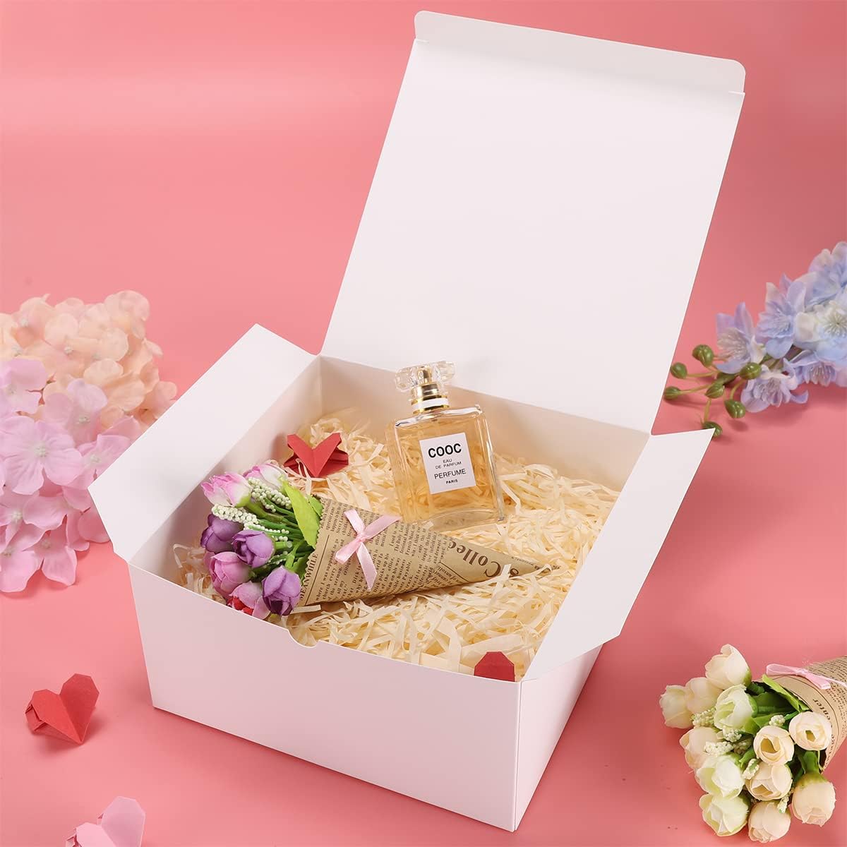 12 Pack White Gift Boxes 8x8x4 Inches for Occasions