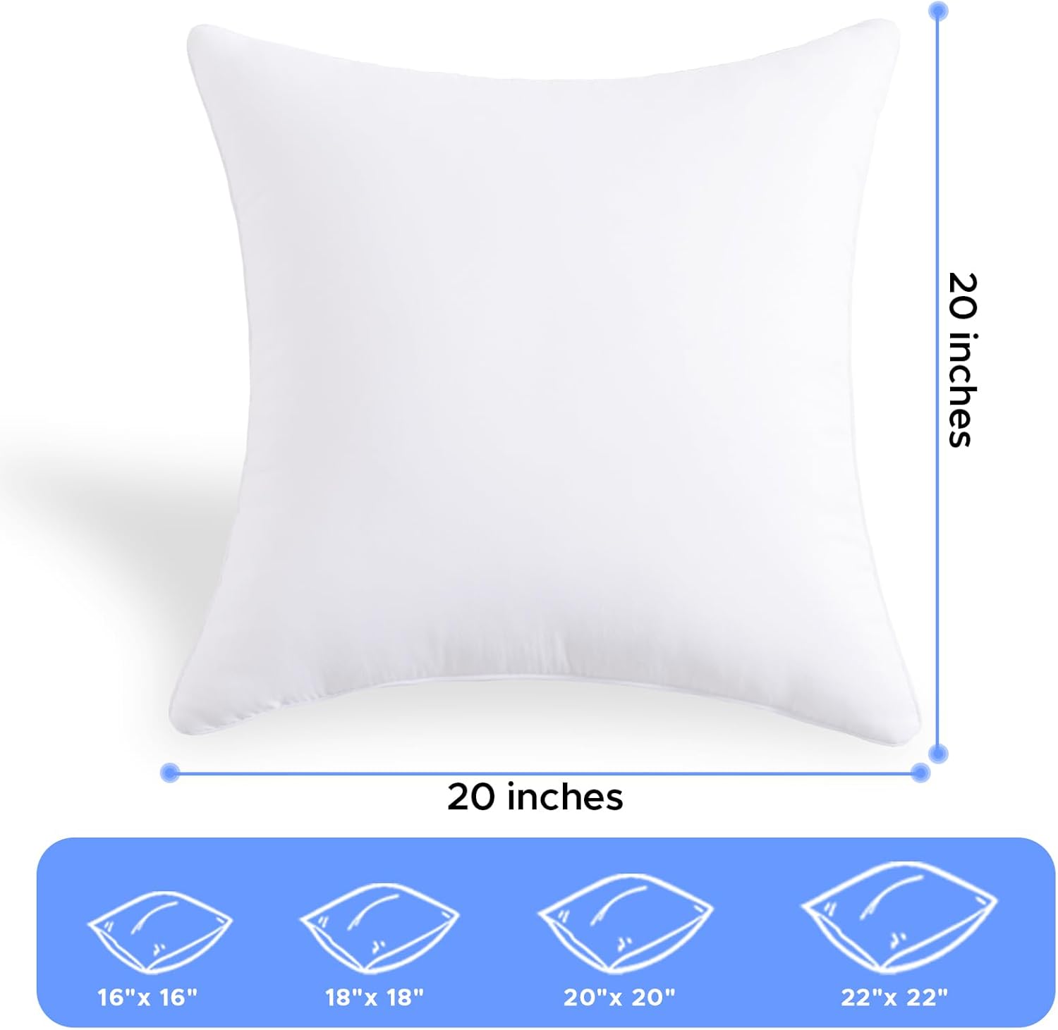 20x20 Waterproof Pillow Inserts Set of 4