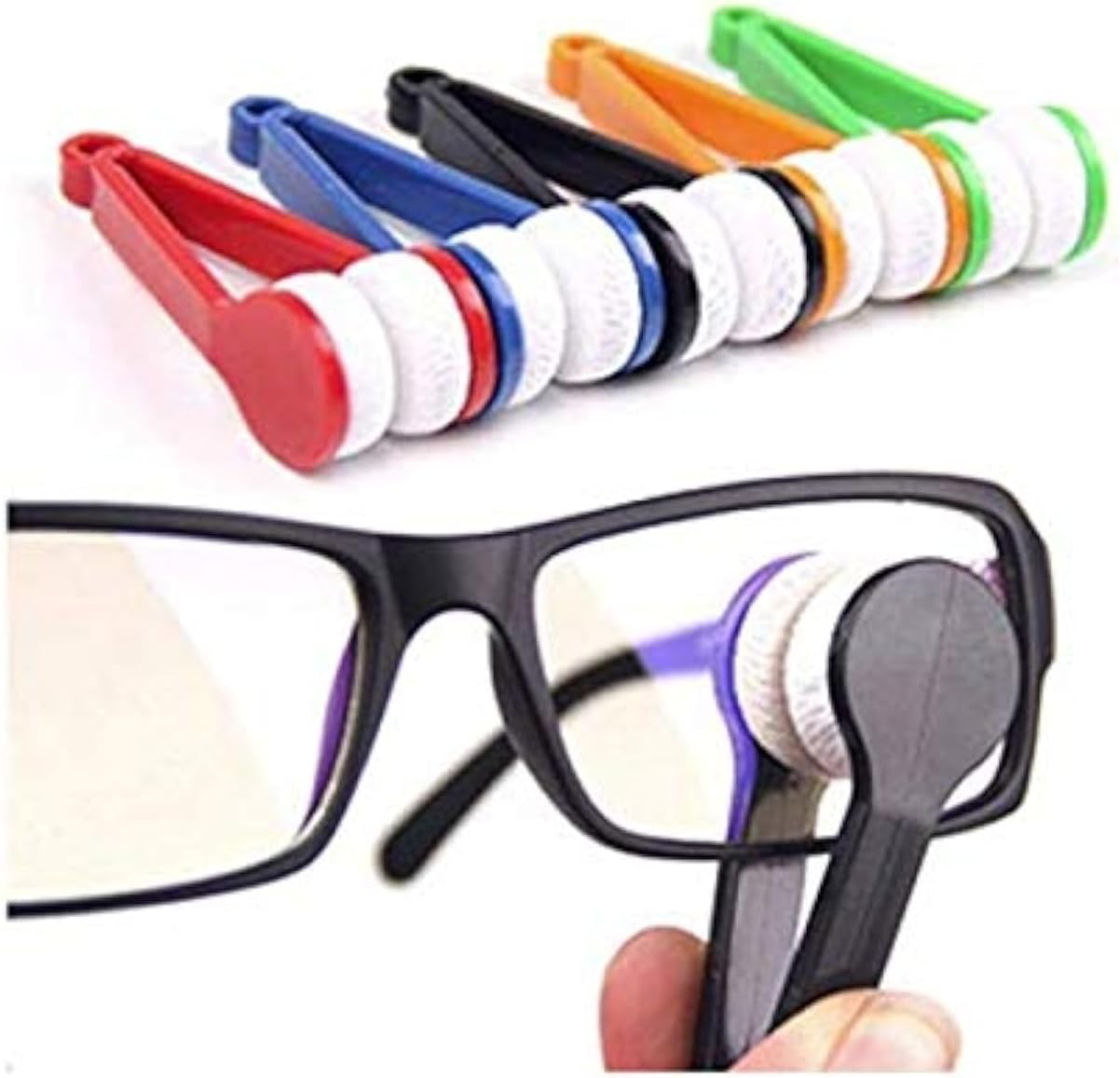 5 PCS Mini Eyeglass Cleaner with Soft Microfiber Brush and Clip