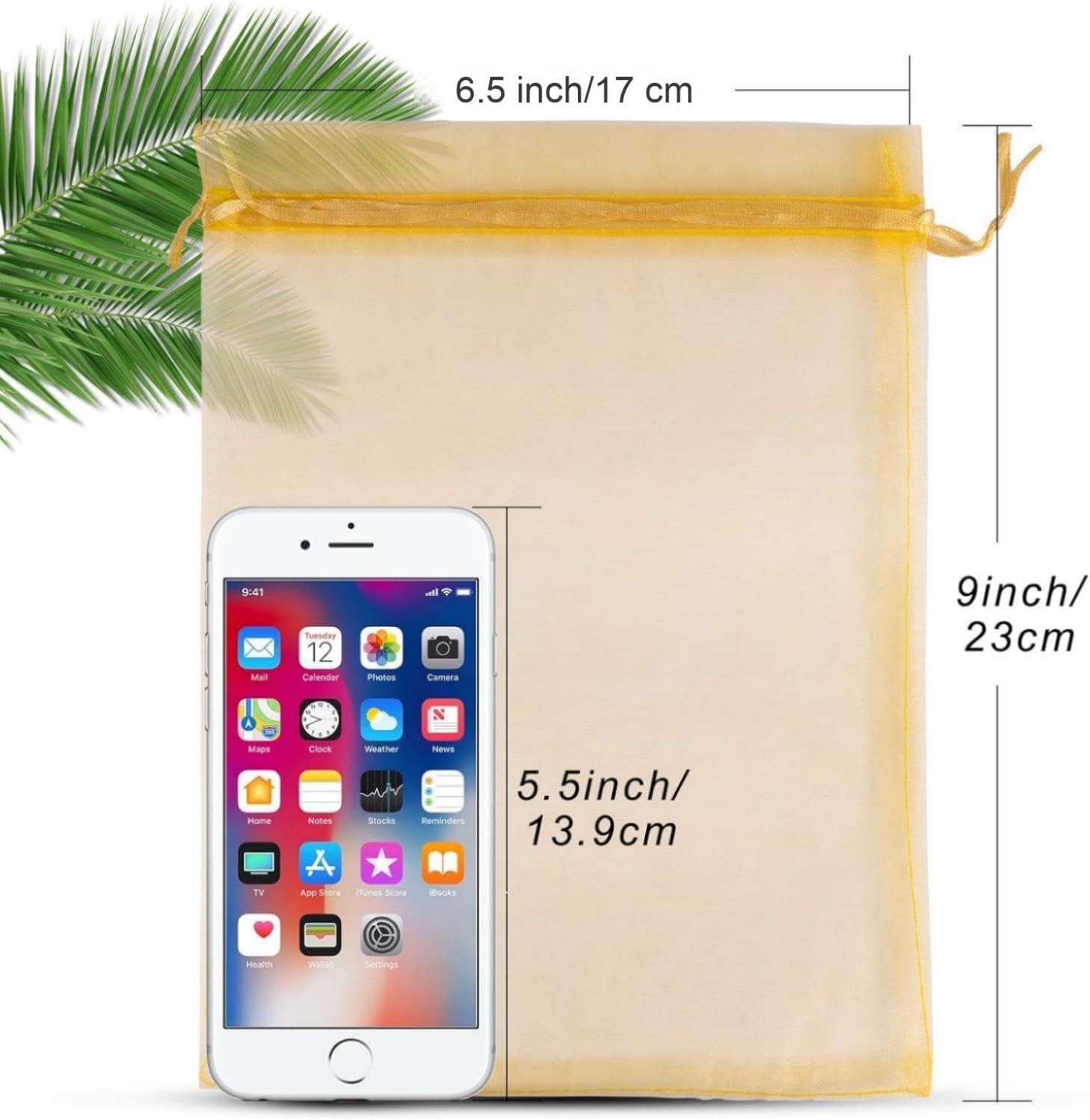 50 Pack Assorted Organza Bags 6x9 Inch for Gifts