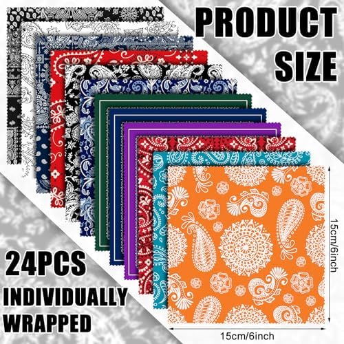24 Pcs Microfiber Cleaning Cloths Paisley Pattern