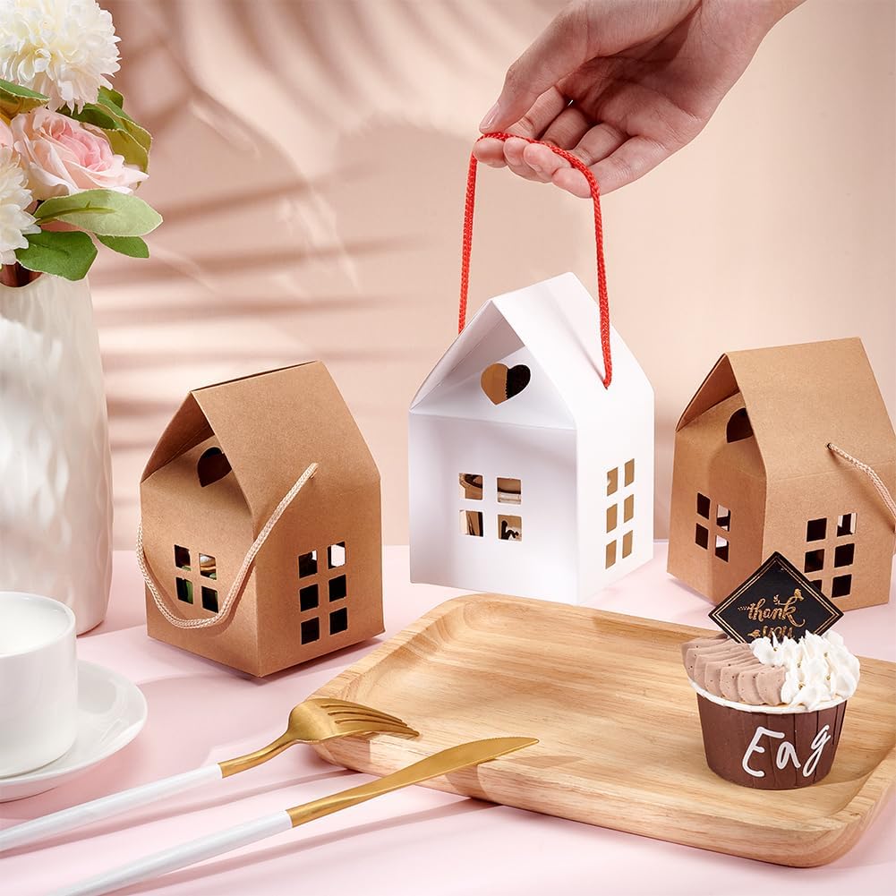BENECREAT 30Pcs House Shaped Gift Boxes for Wedding Baby Shower Birthday Party