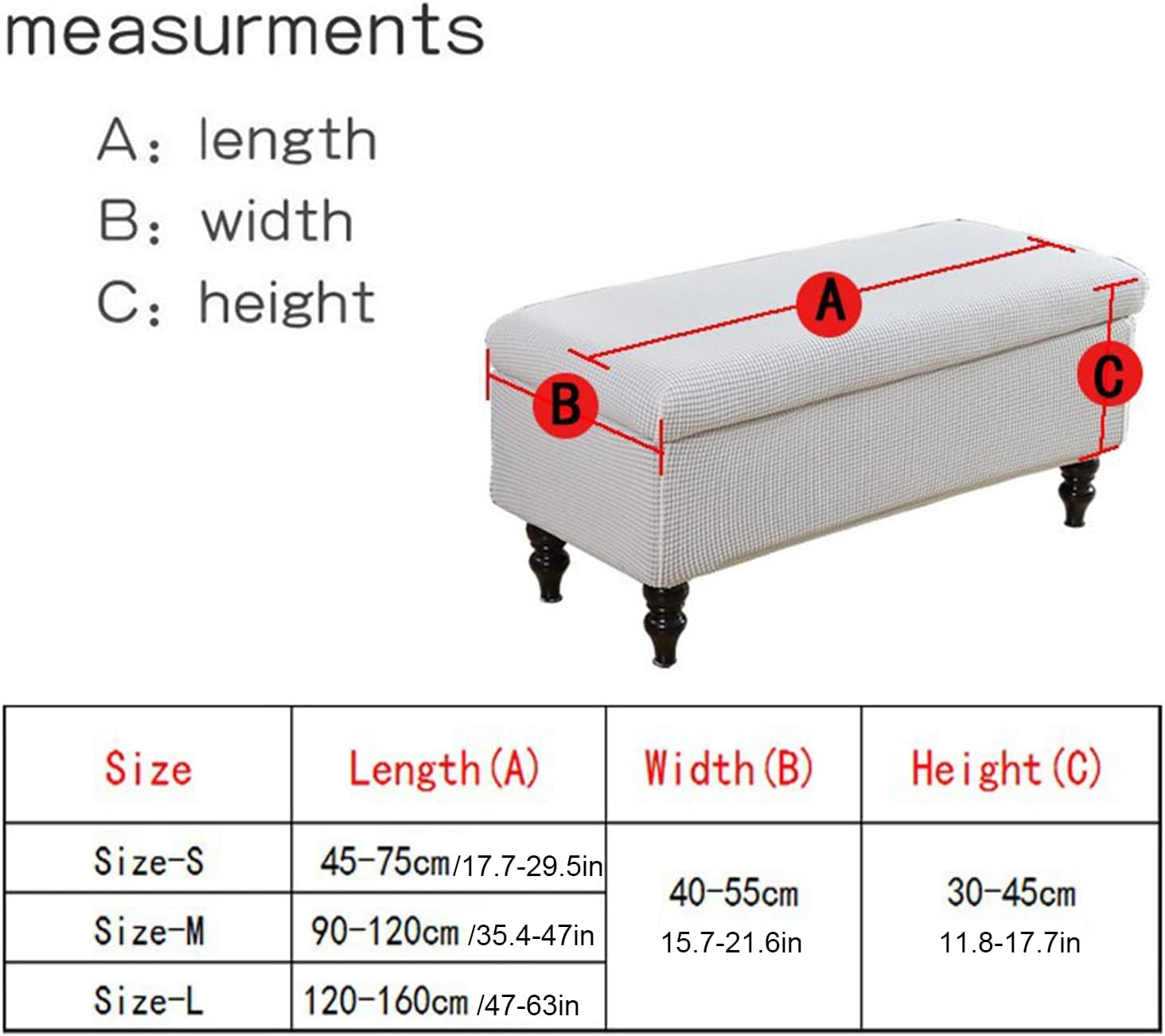 CAMZ Stretchable Ottoman Cover for Storage Bench