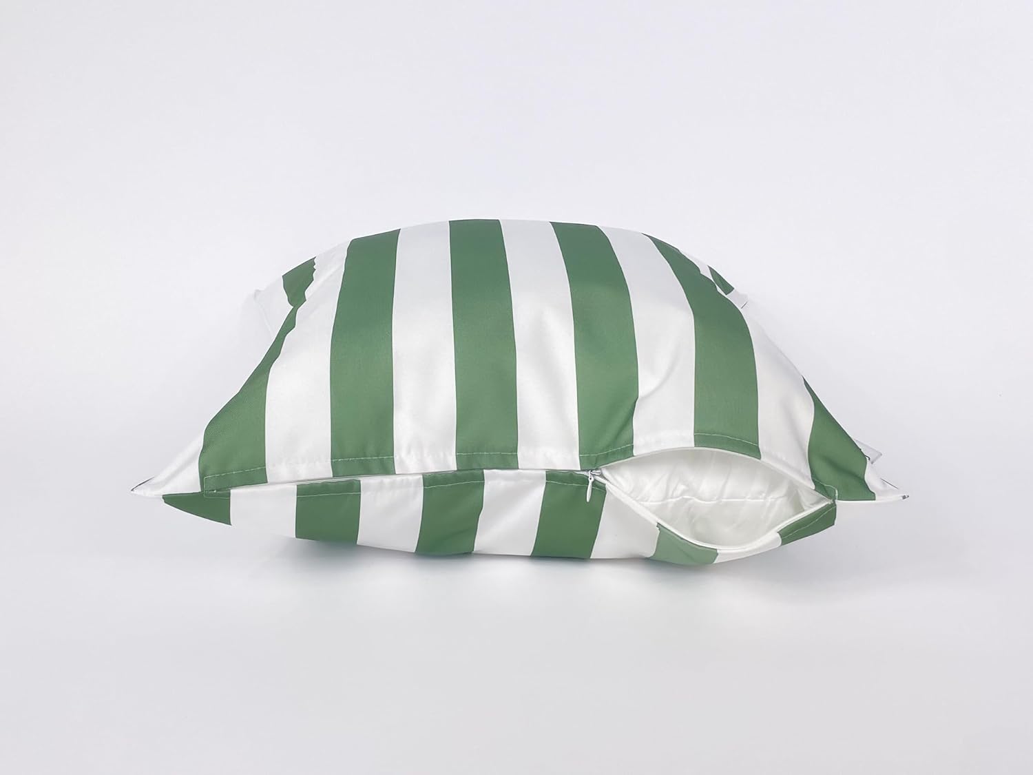 Ensperta Pack of 2 20x20 Waterproof Light Green Striped Throw Pillow Covers