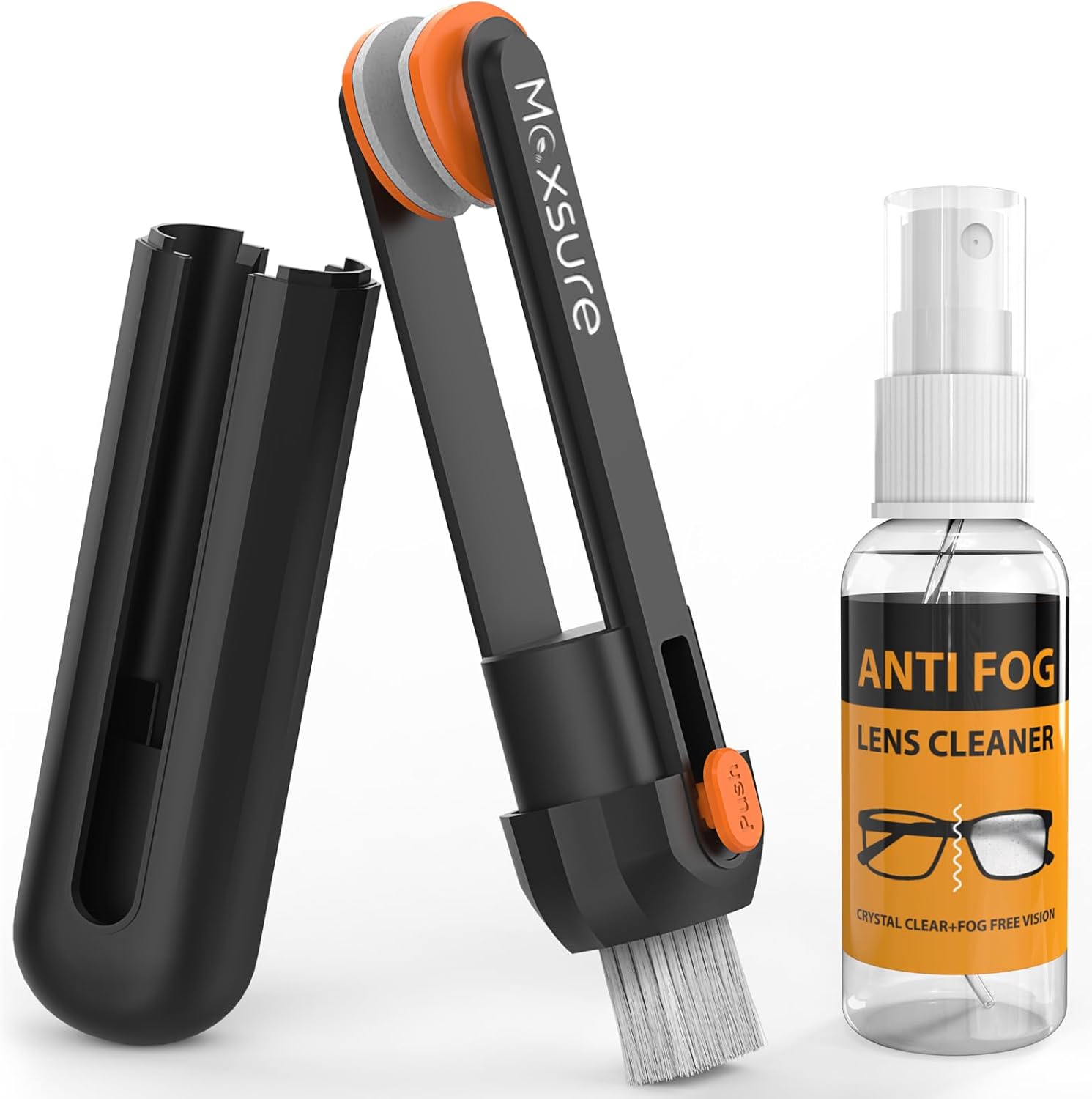 Maxsure 3 in 1 Eye Glasses Cleaner Kit Portable Black