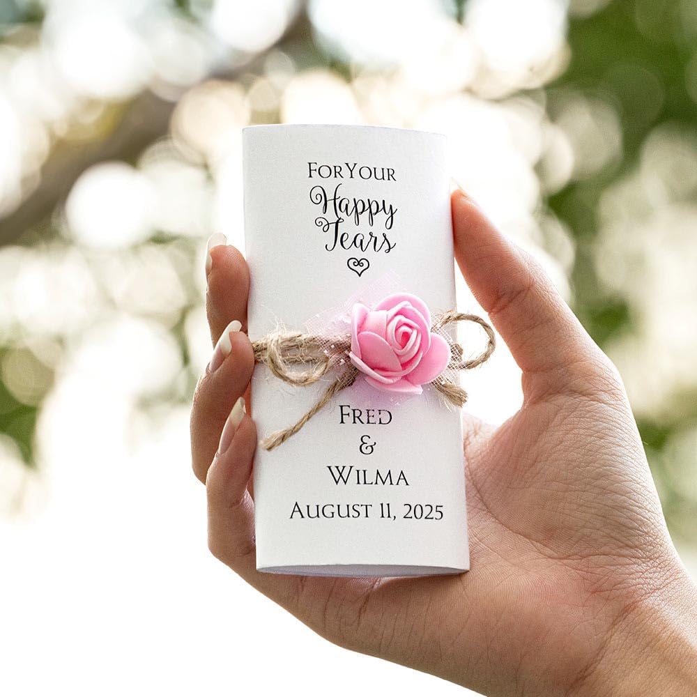 Callie Custom Wedding Tissues Pack with Names and Date