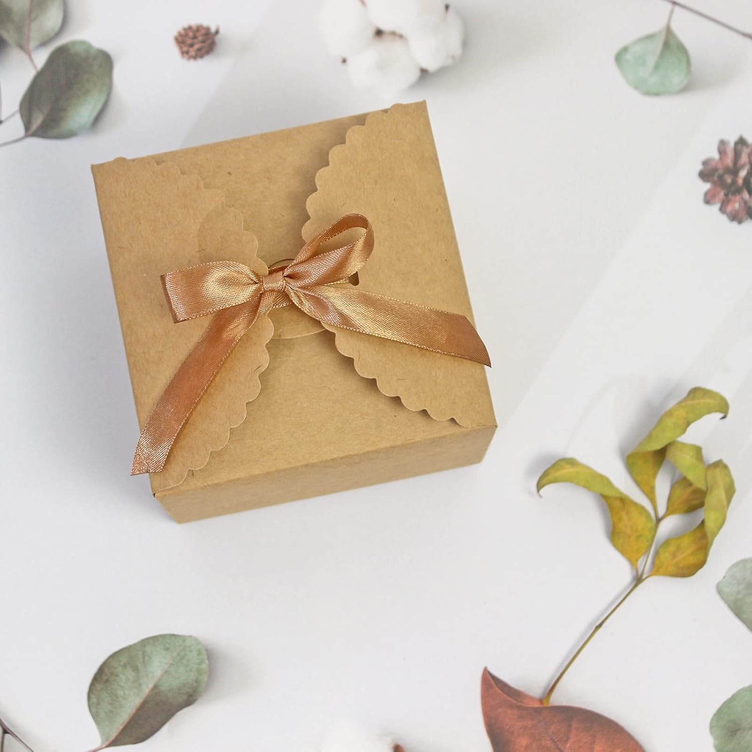 Brown Kraft Gift Box 10 Pack with Ribbon