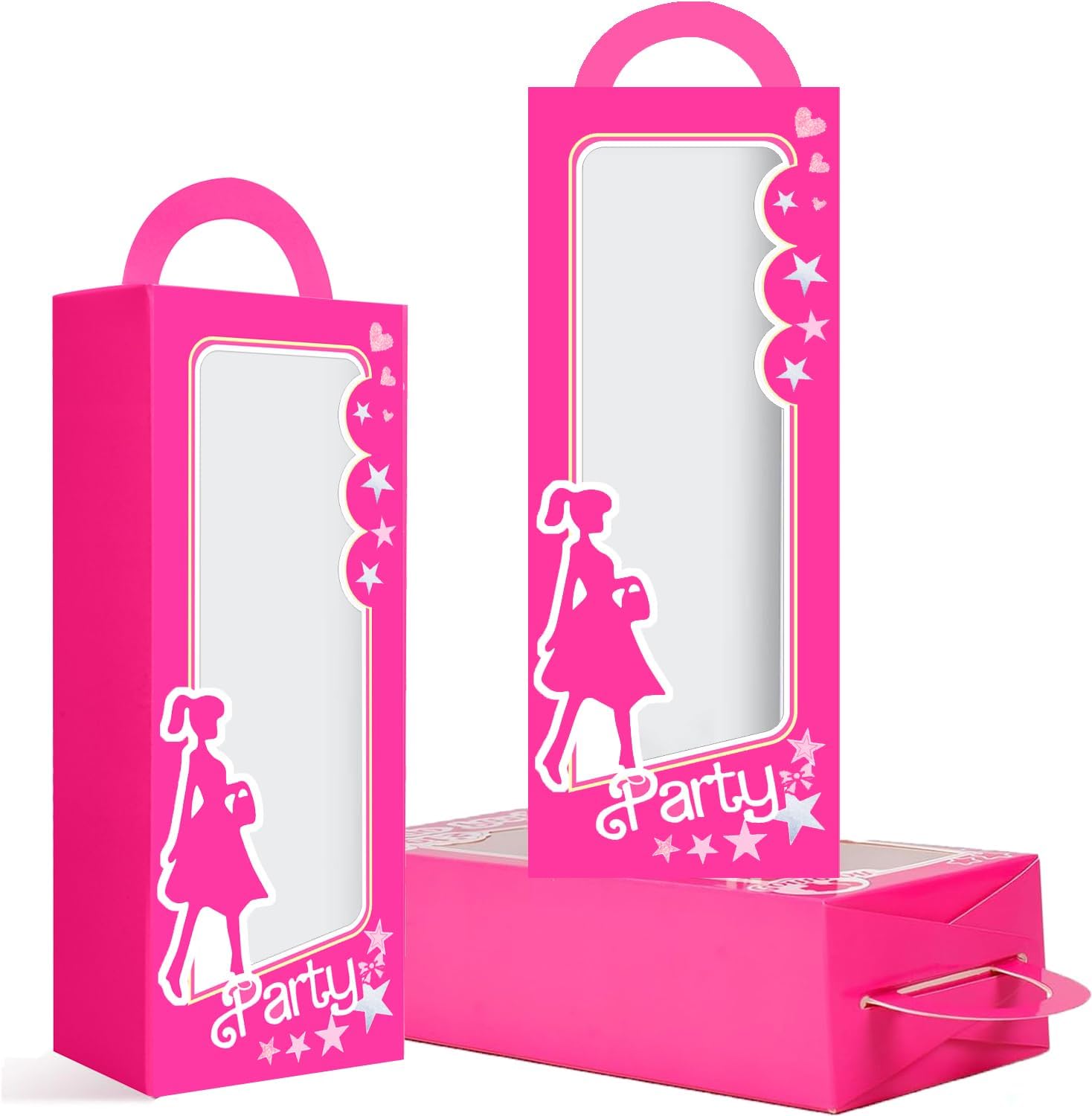 Xiamoor 12 Pack Hot Pink Girl Party Favor Boxes