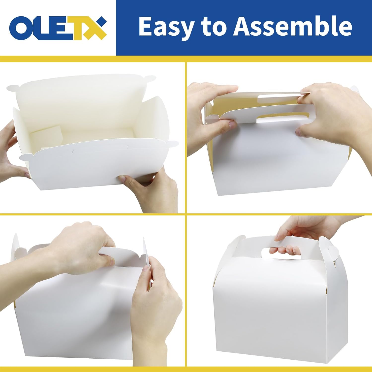 30Pcs 9 Inch White Gable Gift Boxes for Parties