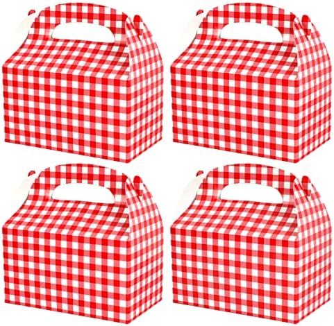 Red and White Gingham Treat Boxes 24-Pack