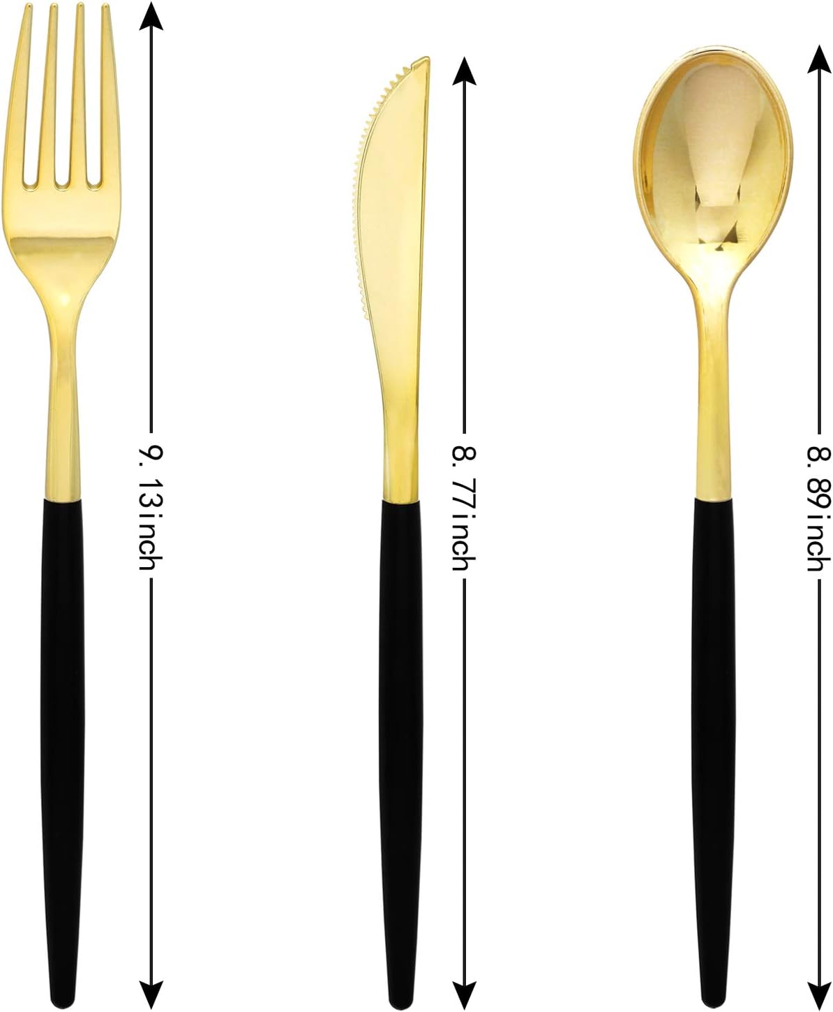 Supernal 102pcs Gold Plastic Cutlery Set