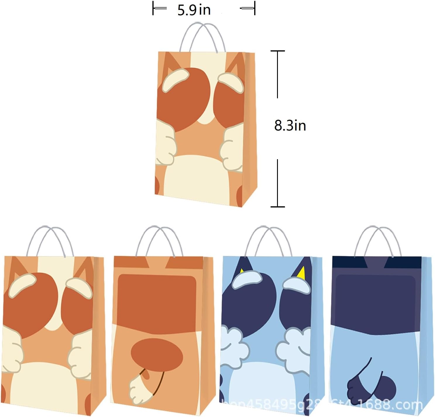 Adikoo Blue Dog Gift Bags 20 Pack for Birthday Party Supplies