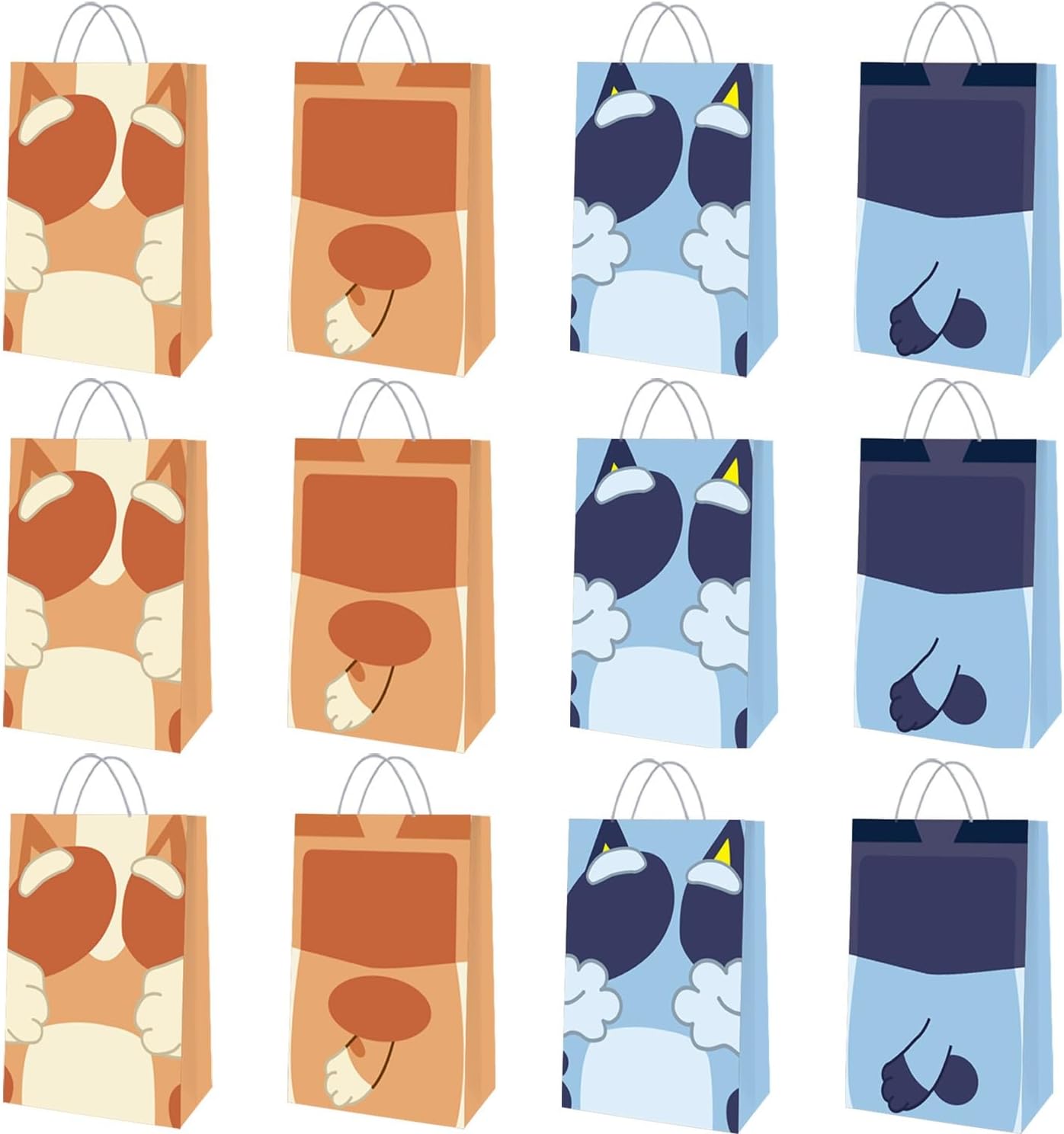 Adikoo Blue Dog Gift Bags 20 Pack for Birthday Party Supplies