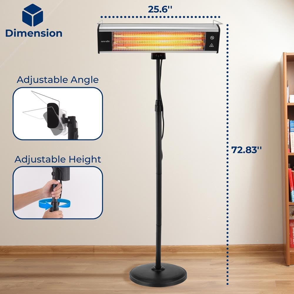 SereneLife Infrared Heater 1500W Portable with Remote