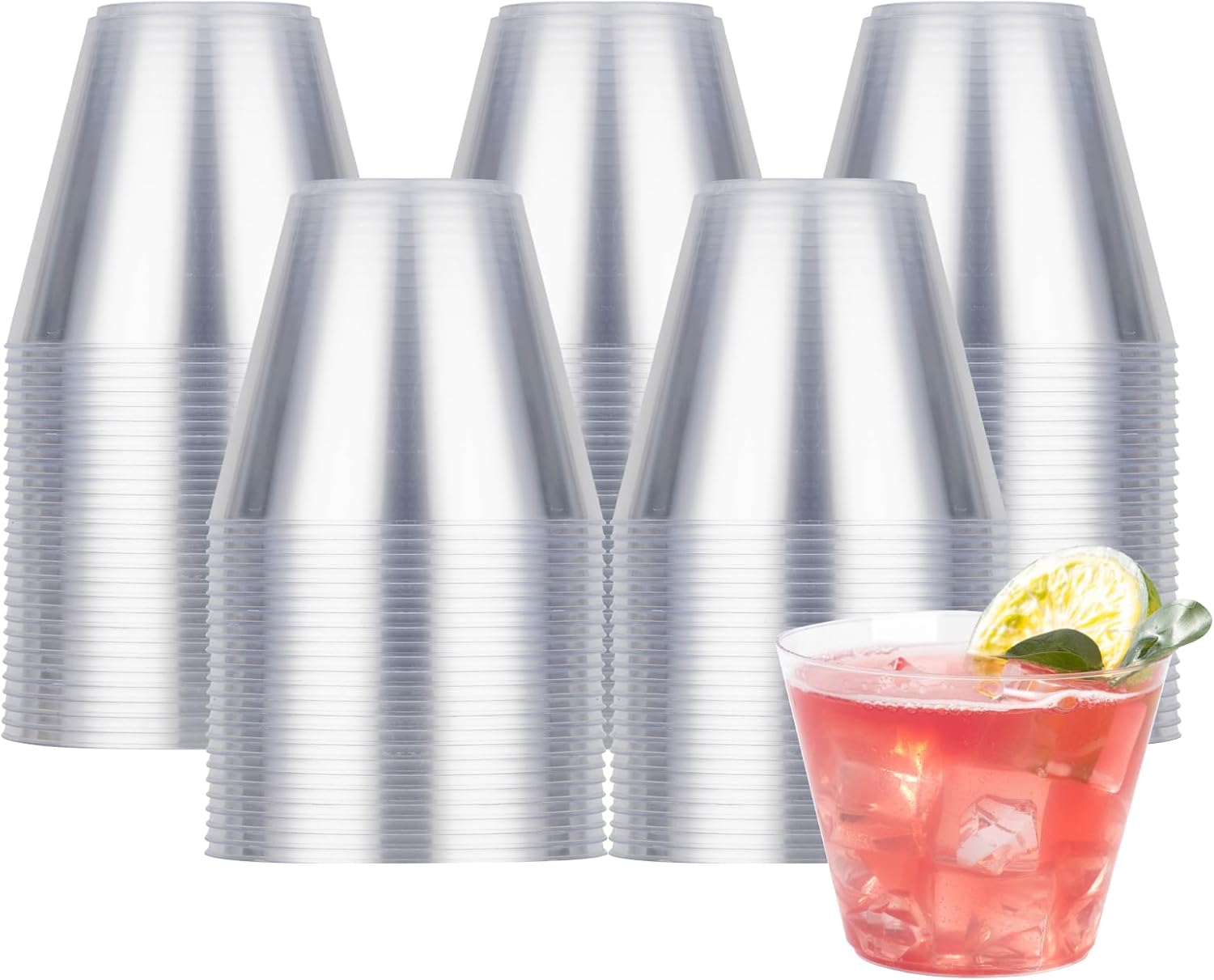 Goodluck 100PCS 9oz Clear Plastic Cups for Parties