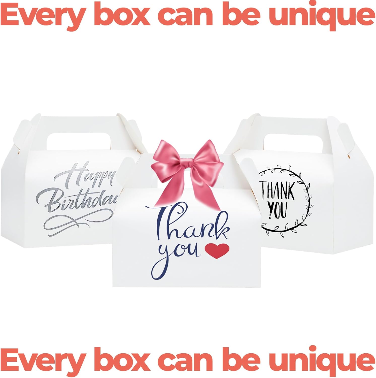 UnicoPak 10 Pack White Gable Treat Boxes