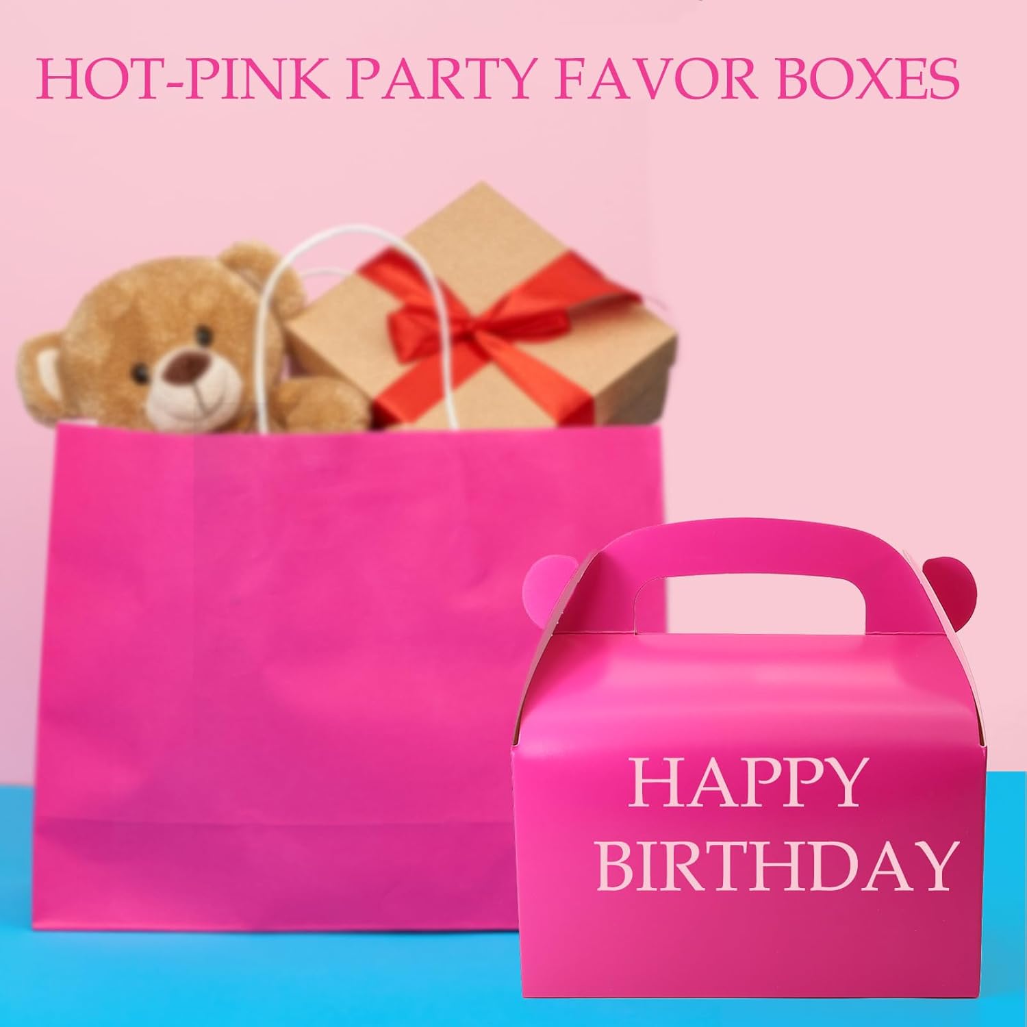 30-Pack Hot Pink Party Favor Treat Boxes for Kids Celebrations