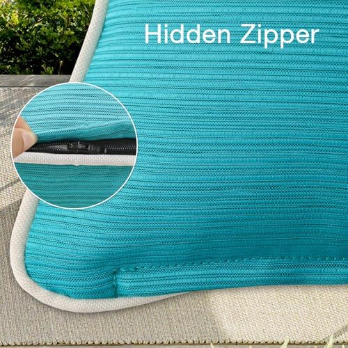 Unimatta Decorative Water Repellent Throw Pillows Set of 4 Turquoise