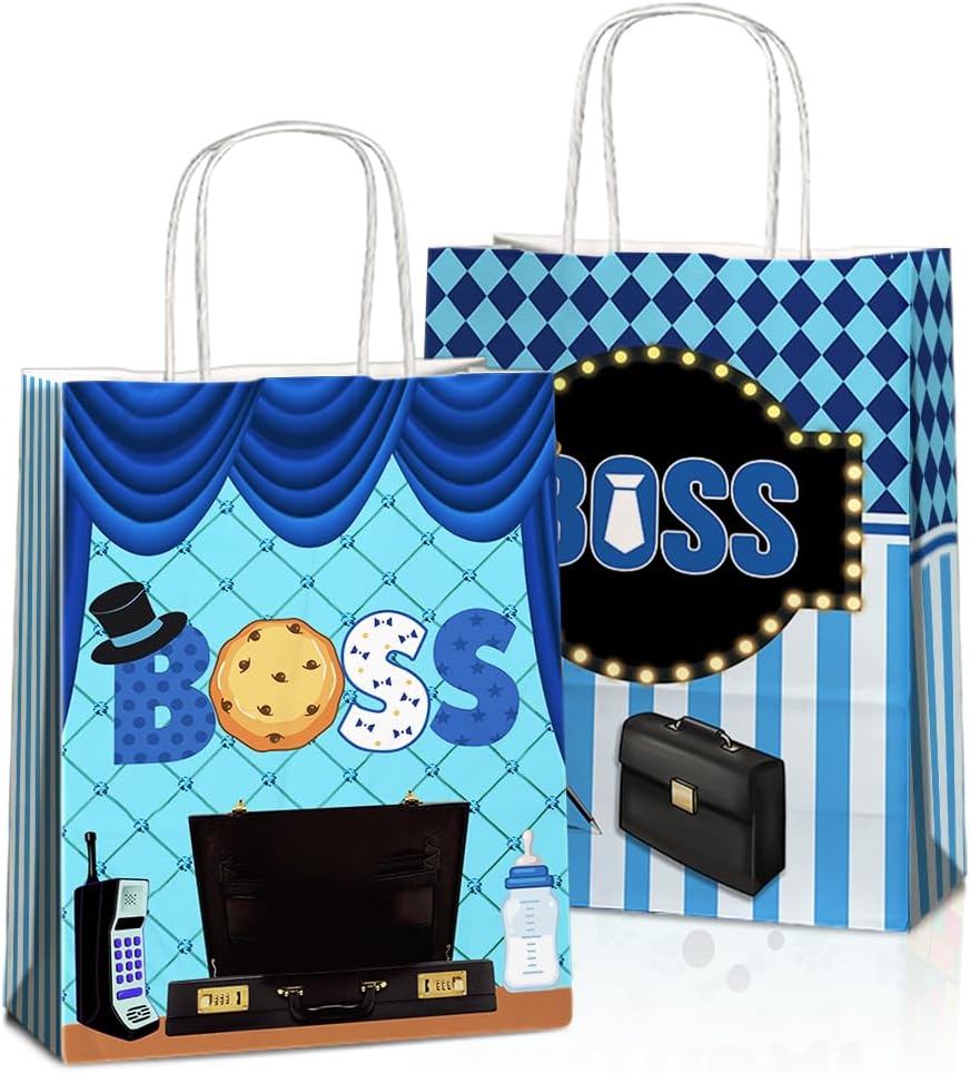 JOYGATHER 24 Pcs Boss Party Favor Bags with Handles