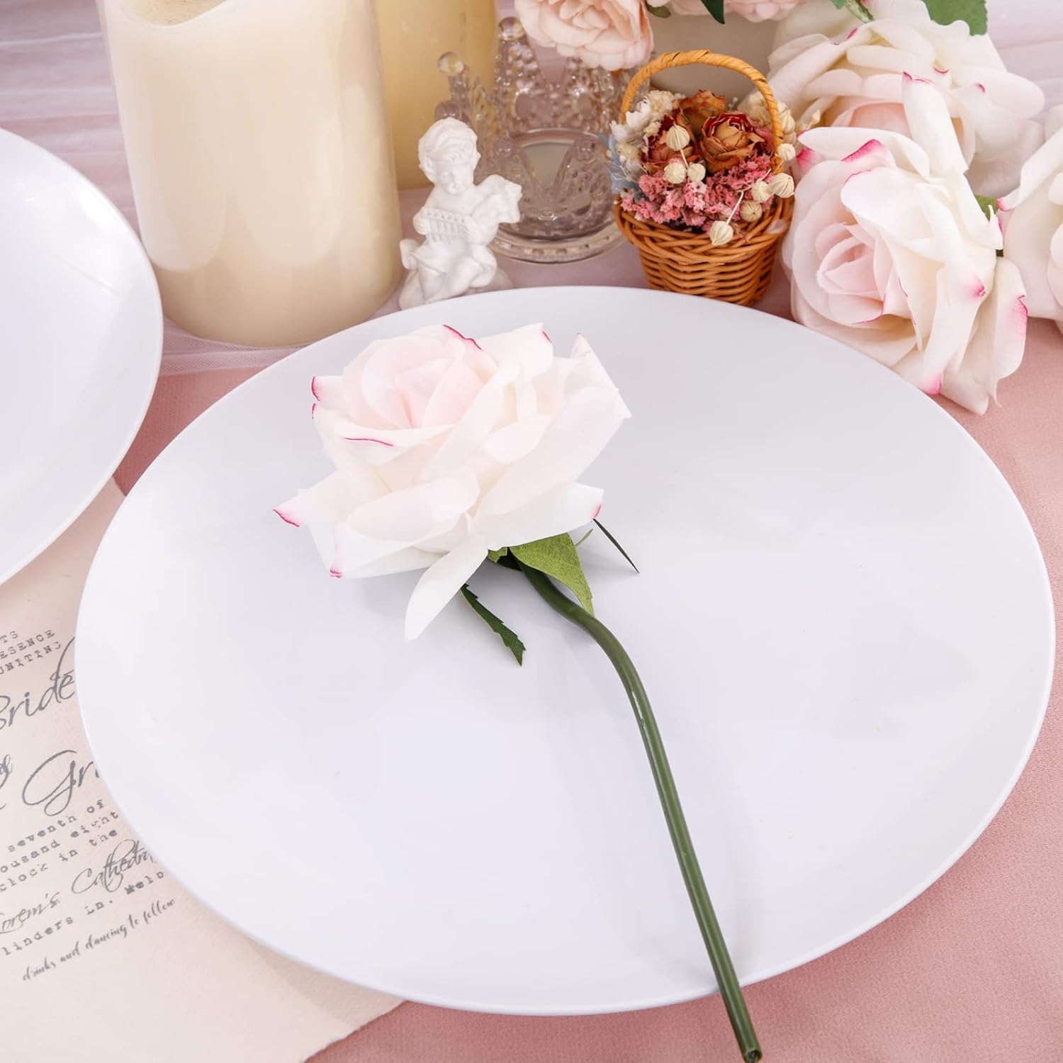 Hioasis 100pcs White Plastic Plates 1025 Inch
