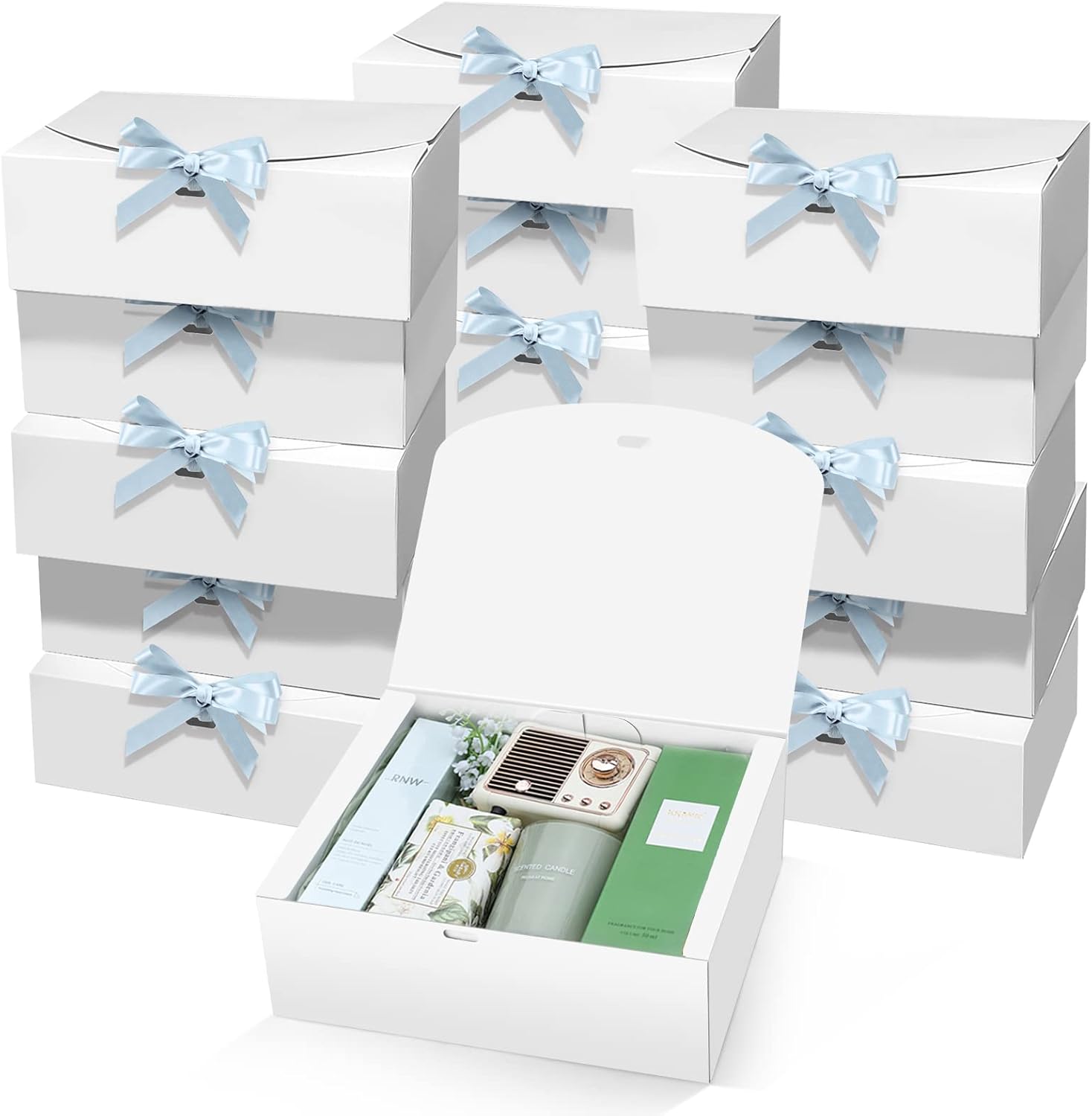 PEKGRIL 15pcs Gift Boxes with Lids White 10x8x4 Inch