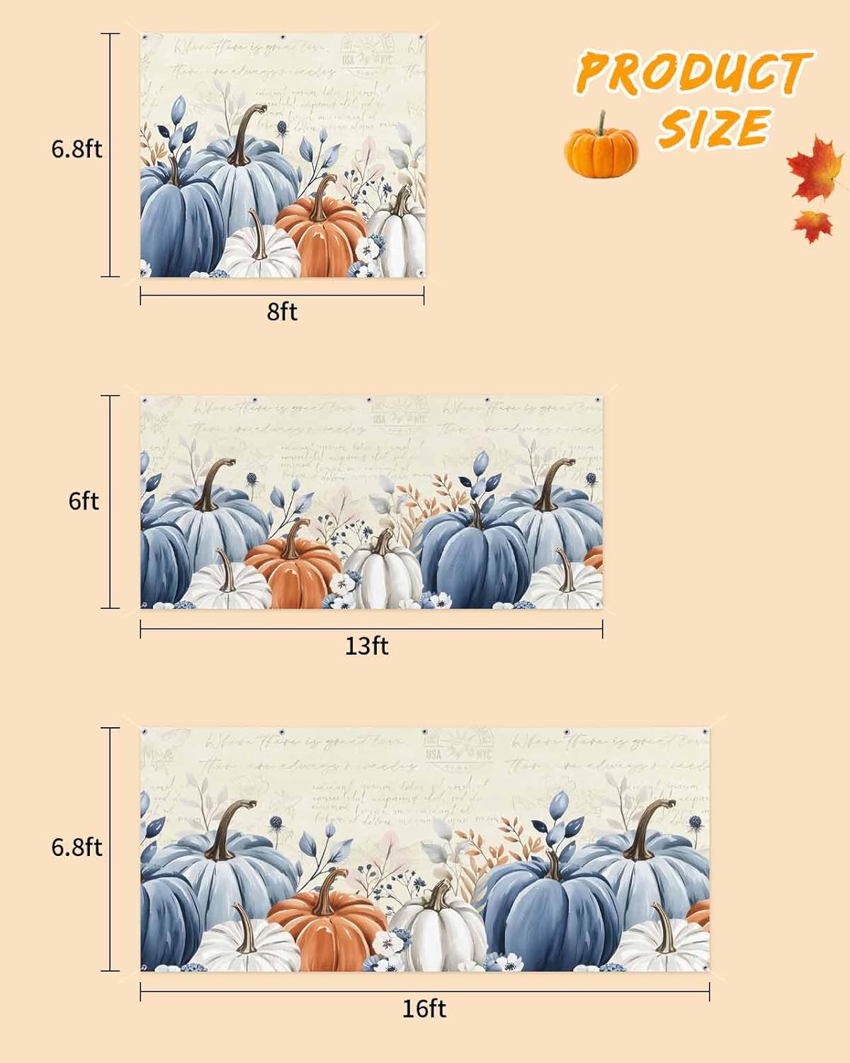 Singingin Fall Garage Door Banner 7x8 ft