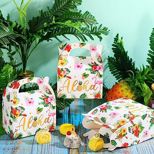 Glenmal 24 Pcs Tiki Luau Treat Boxes with Handles